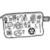 MYSTICAL-SYMBOL THEMED ZIPPERED COTTON POUCH