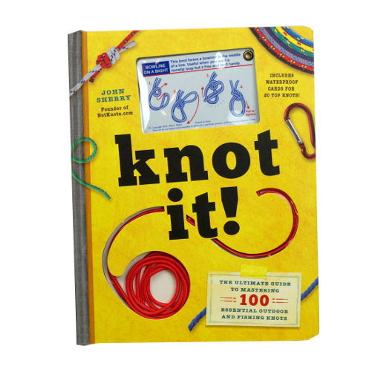 Outdoors Knot Tying Practice Kit - Waterproof Knot Cards, Webbing