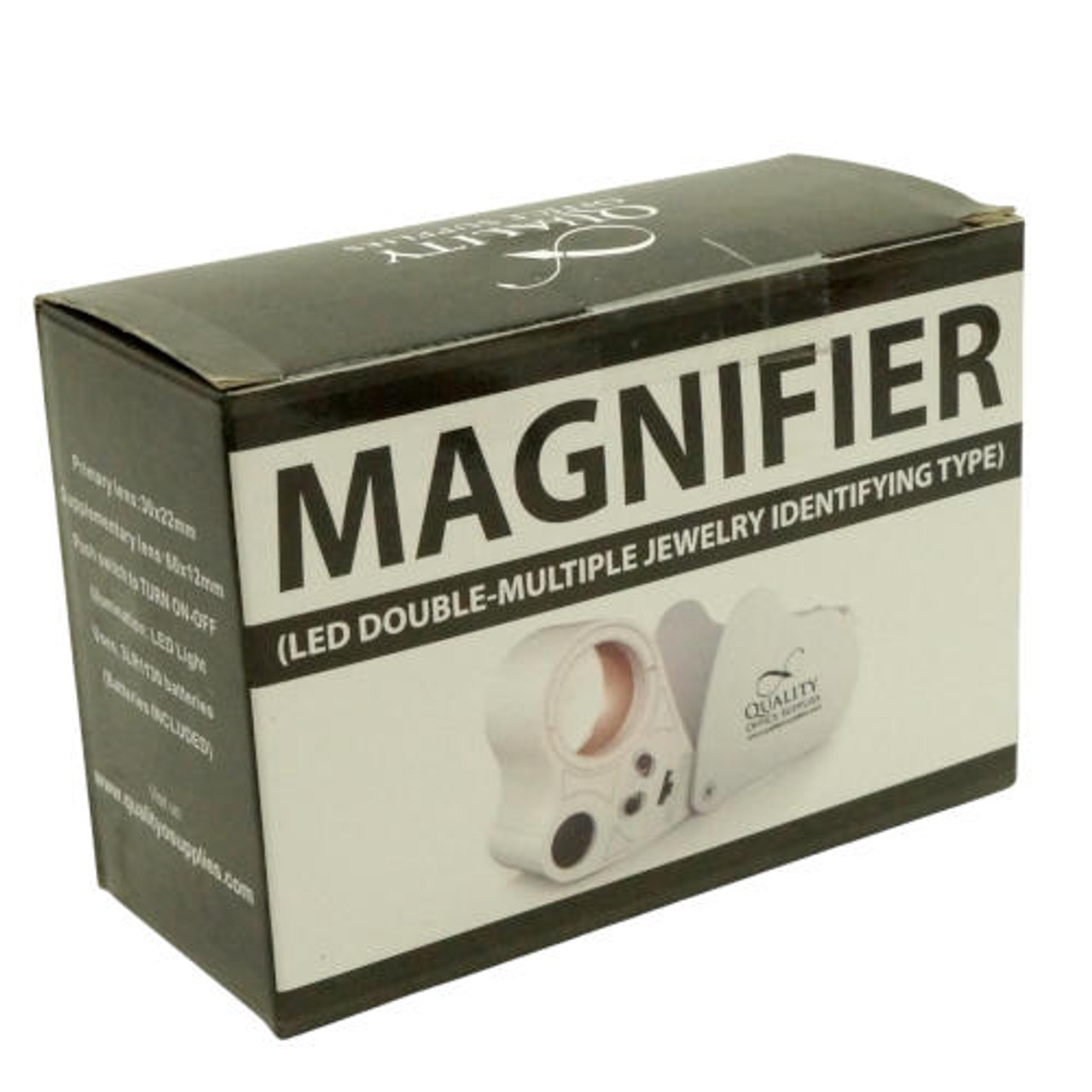 Jewelry Loupe Magnifier with Storage Box, 30X, 60X (Black), PACK