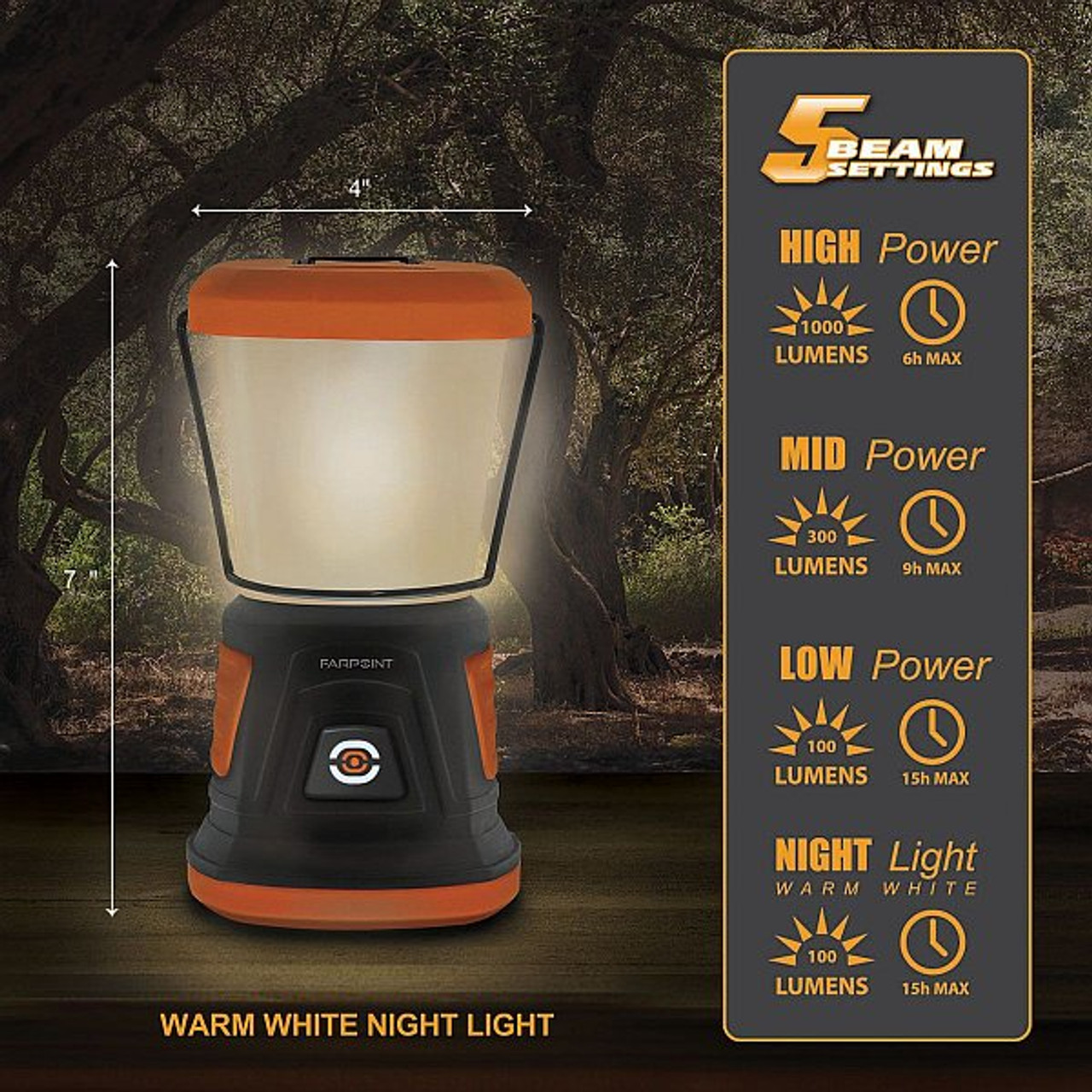 LED Camping Lantern Battery Powered with Logo 