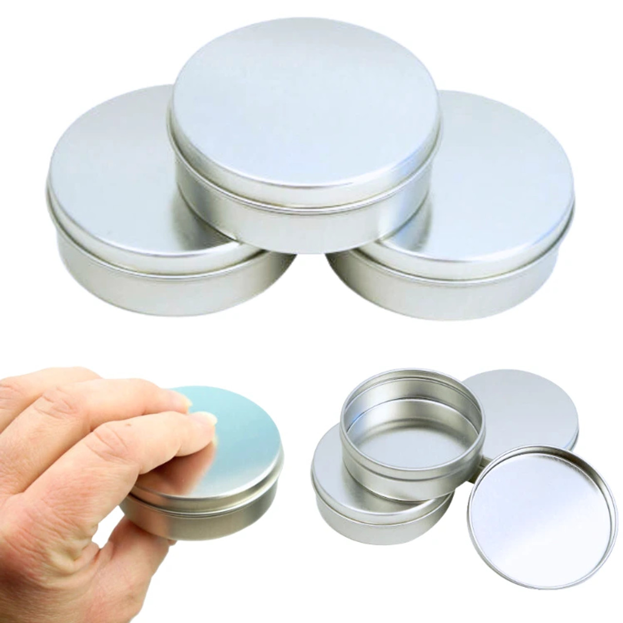 ROUND METAL TINS 1x 2-3/4 PKG(4)