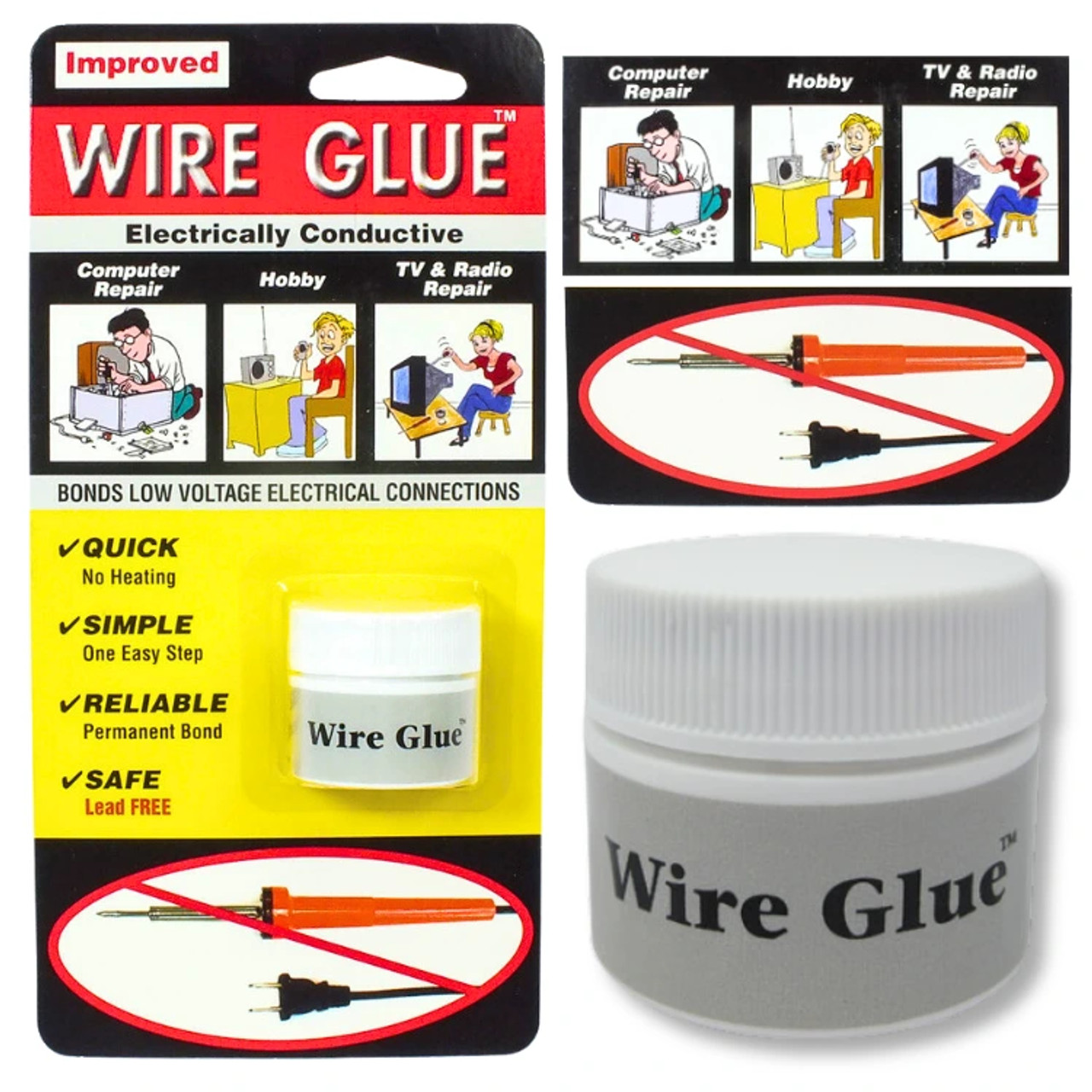 Conductive Wire Glue/Paint NO Soldering Iron/Gun Solder WIRE GLUE UK STOCK