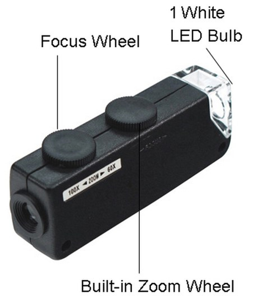 Portable Illuminated Zoom Microscope 60X-100X Phone Magnifier