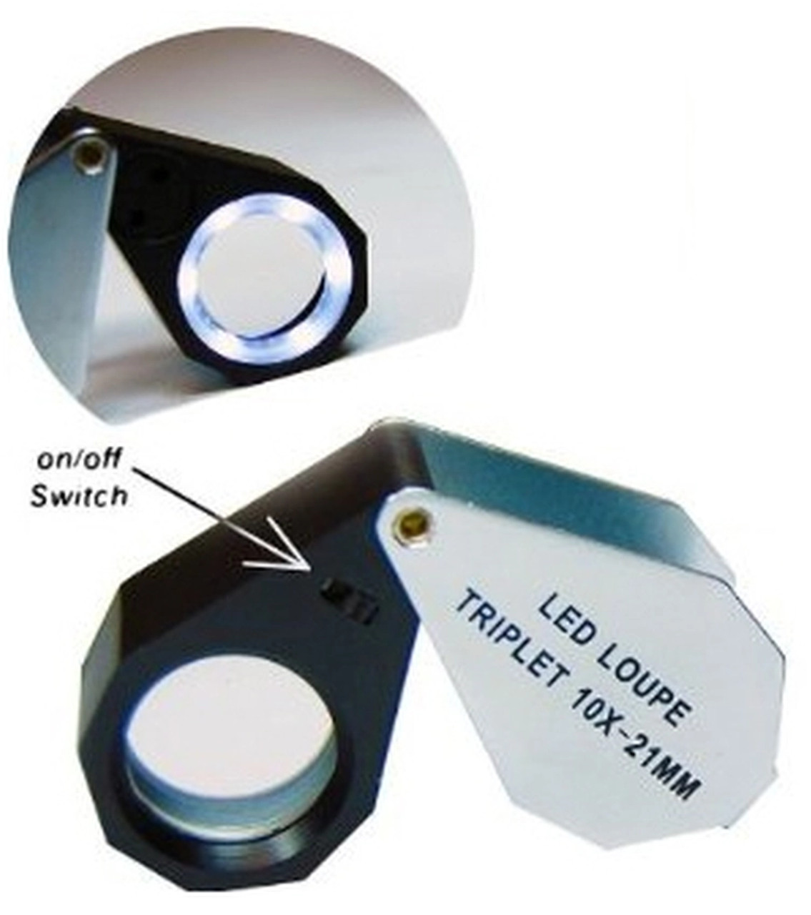 SE MJ3622L-10X Professional 10x 18 mm Illuminated Metal Loupe