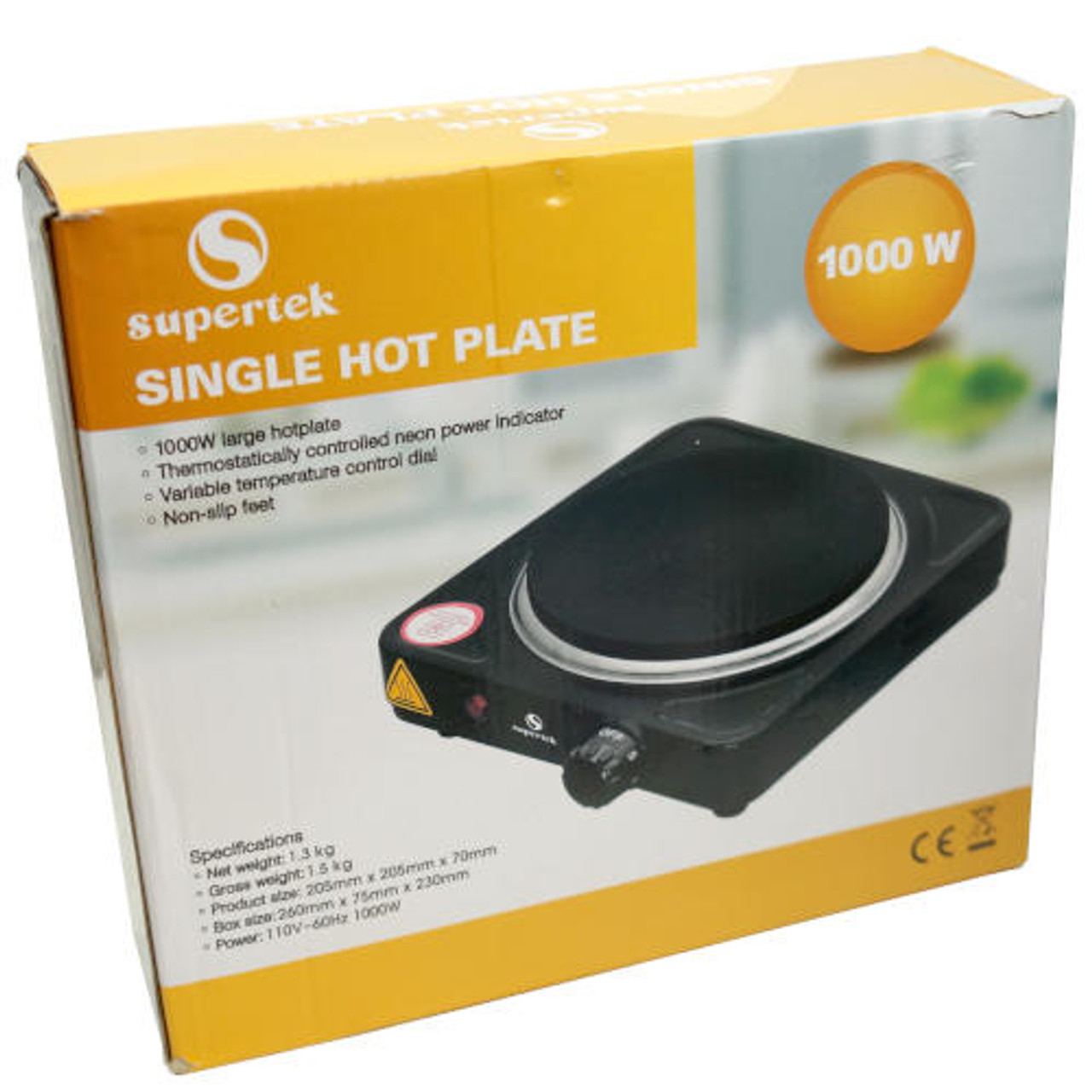 Electric Cooking Plates, Cooking zones: 1, 1000 W, Overheating  protection