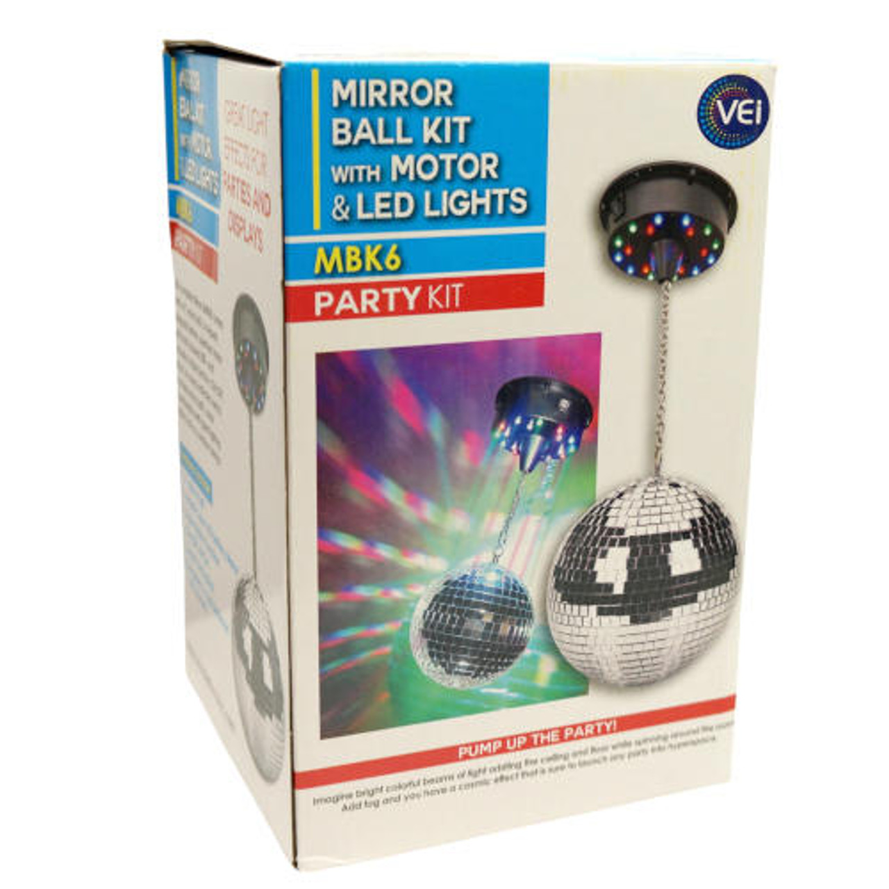 MIRROR BALL WITH MOTOR AND MULTI-COLOR LEDS