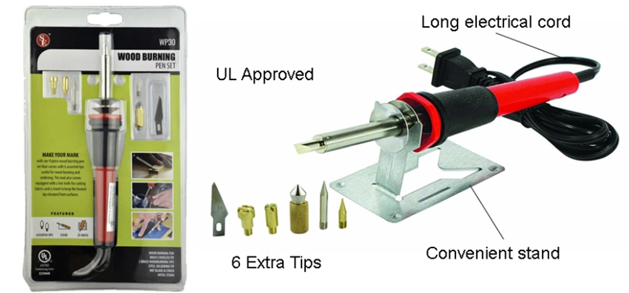 WOOD BURNING PEN SET 20W W/ 4TIPS