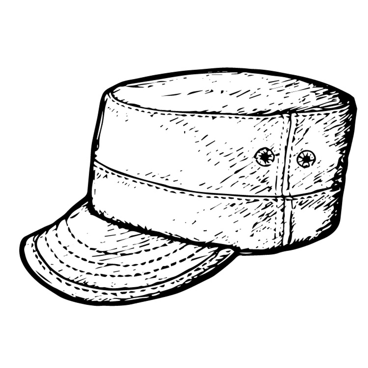 army hat drawing