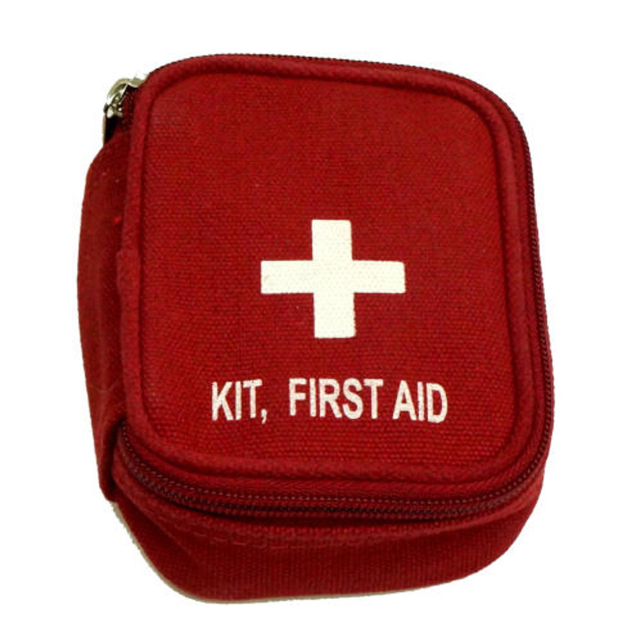 RED CANVAS POUCH FIRST AID KIT