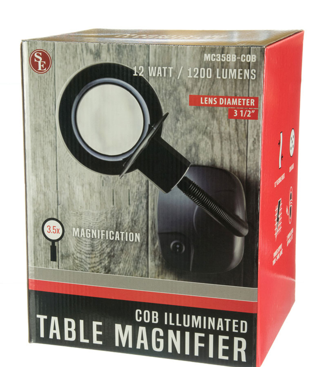 LED Gooseneck Magnifier, 3X 5X ,Metal Table Clamp