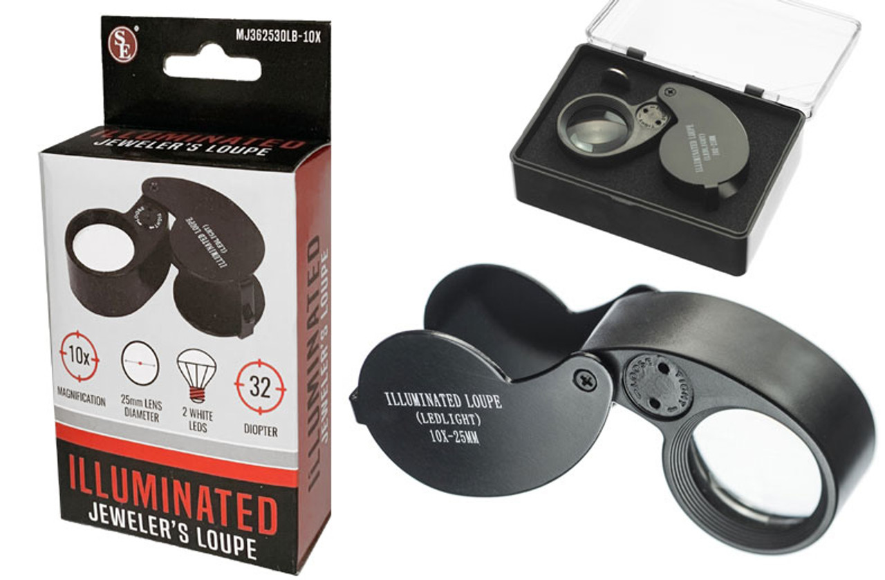 10X Jeweler's Loupe Magnifier with LED Light