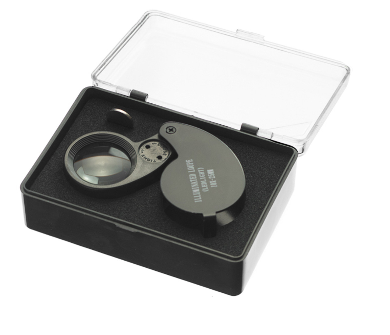 10x, LED & UV light Jewelers Loupe Large 25mm Doublet Lens ideal