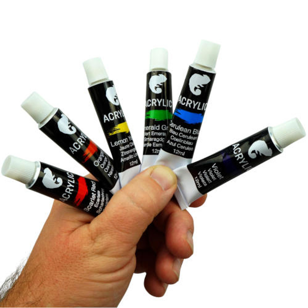 Acrylic Paint Set with 12 Brushes, 24 Colors(2Oz/60Ml) Craft Paint