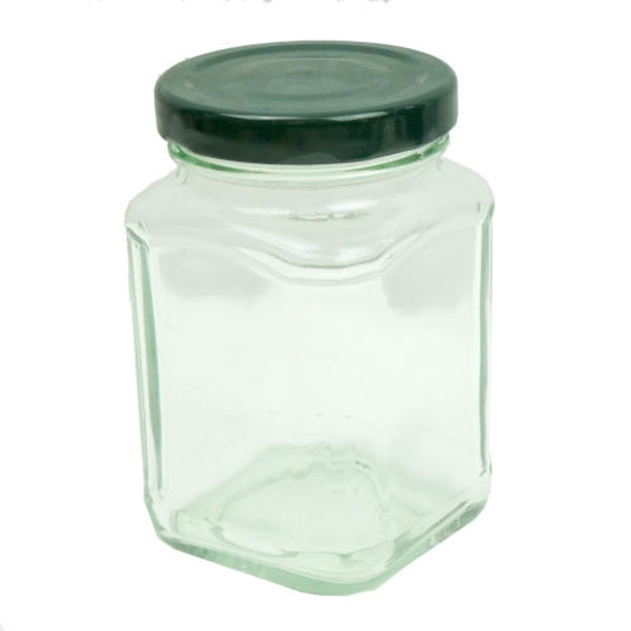 12 oz Clear Tall Glass Jar with White Lid