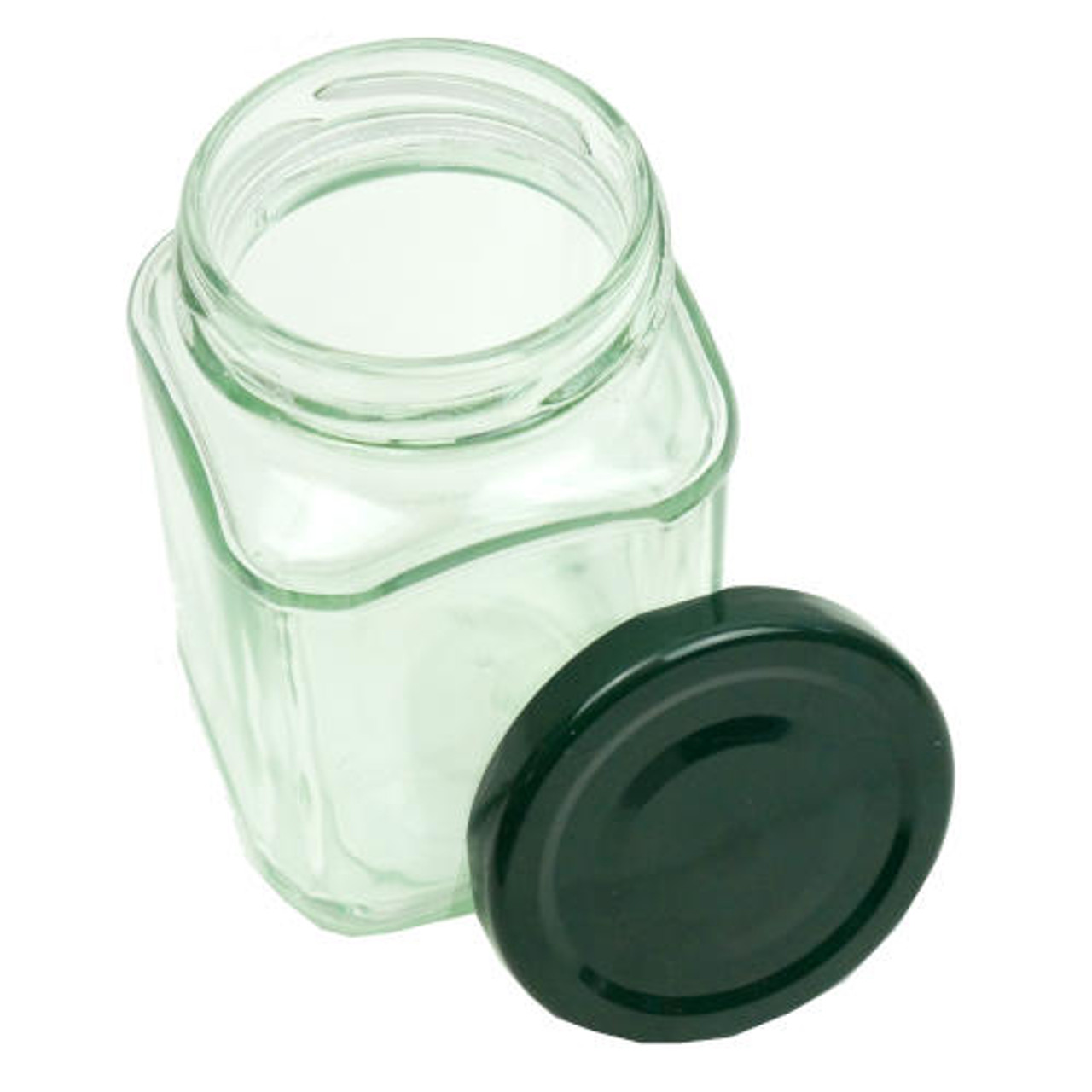 Short 8 oz Glass Jar with Matte Black Lid