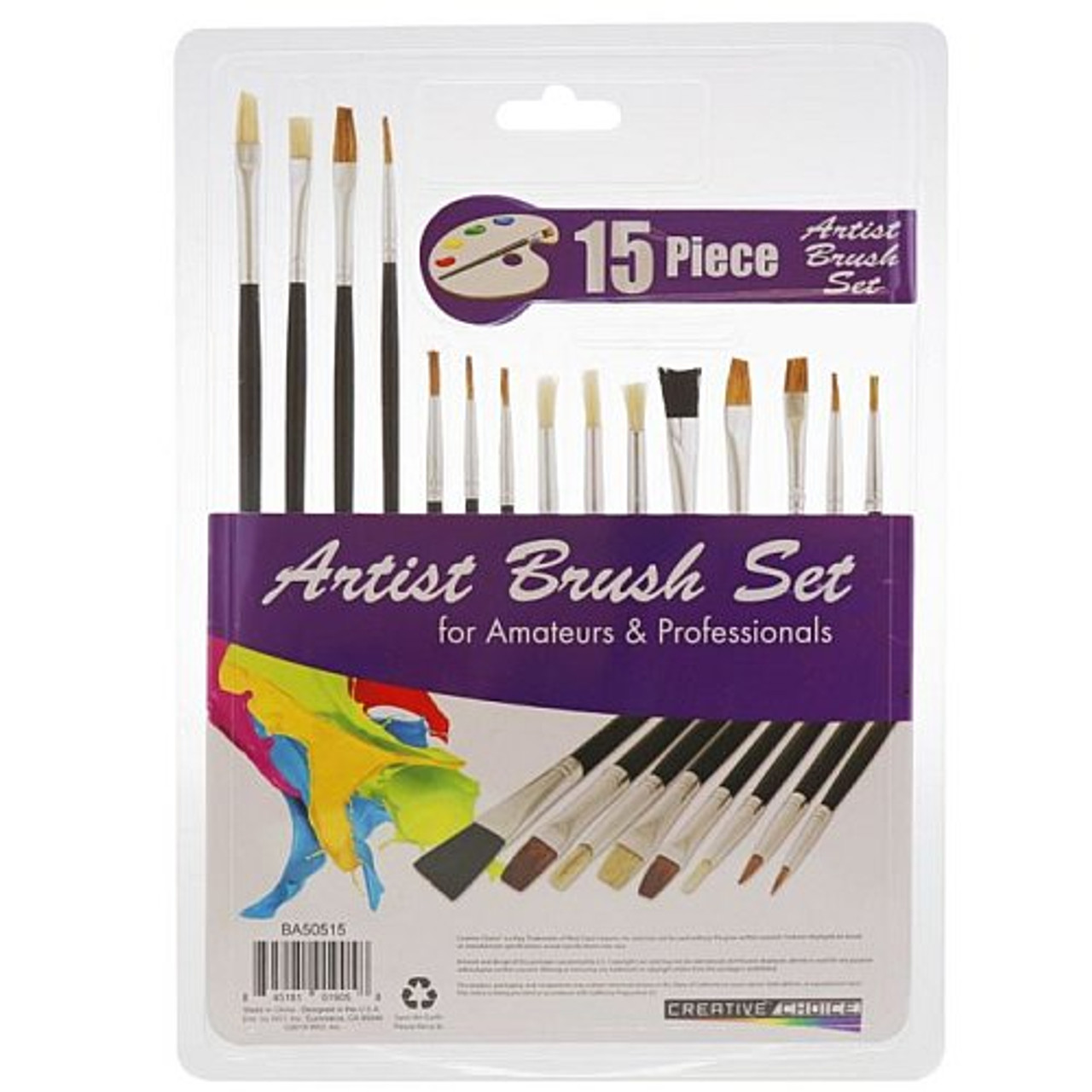 Artist Paint Brush Set Professional 15pc Best Art Supplies 