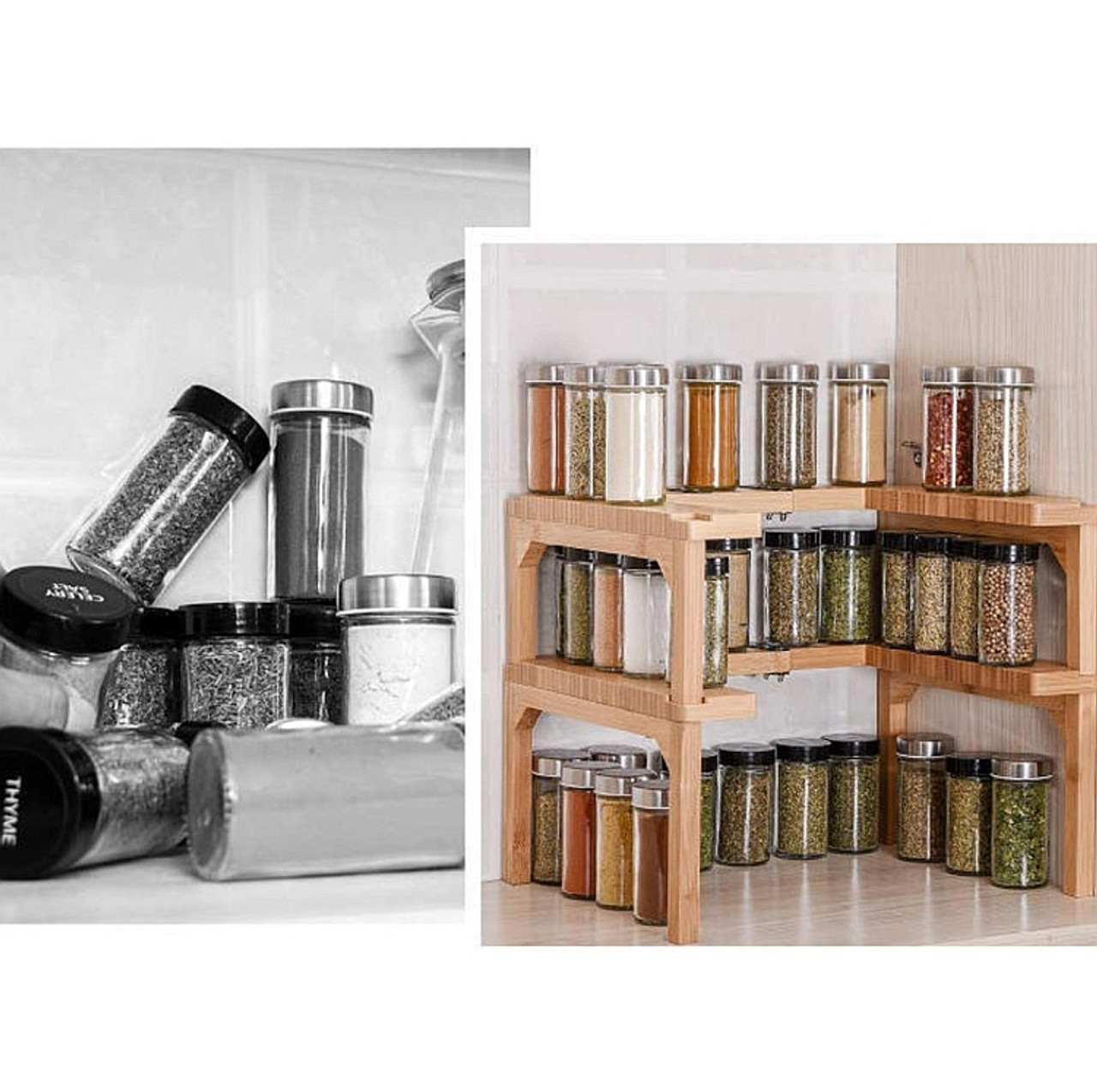 BAMBOO EXPANDABLE 2-TIER SPICE RACK