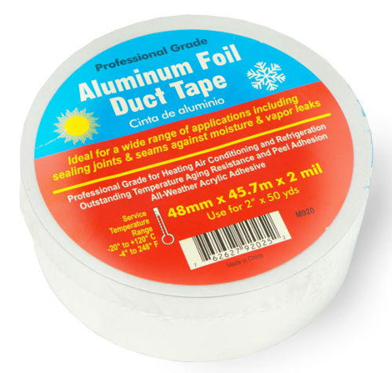 2 WIDE ALUMINUM FOIL TAPE 50-YARD ROLL