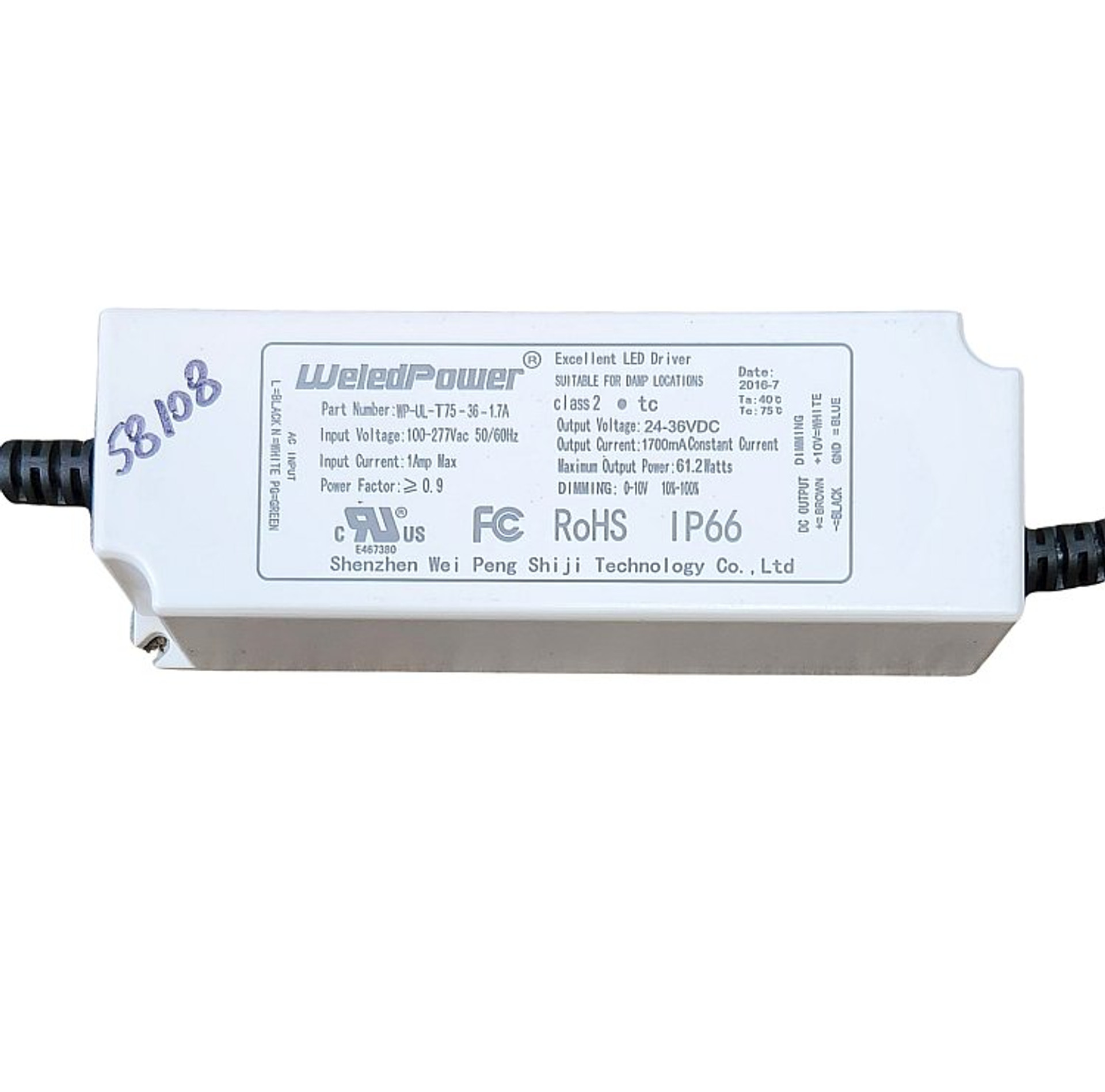 LED LIGHTING TRANSFORMER BALLAST 40WATT OUTPUT
