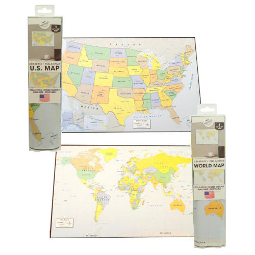 PEEL AND STICK DRY ERASE USA MAP