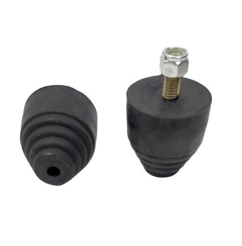 CONE SHAPED RUBBER BUMPERS THREADED 2-PACK