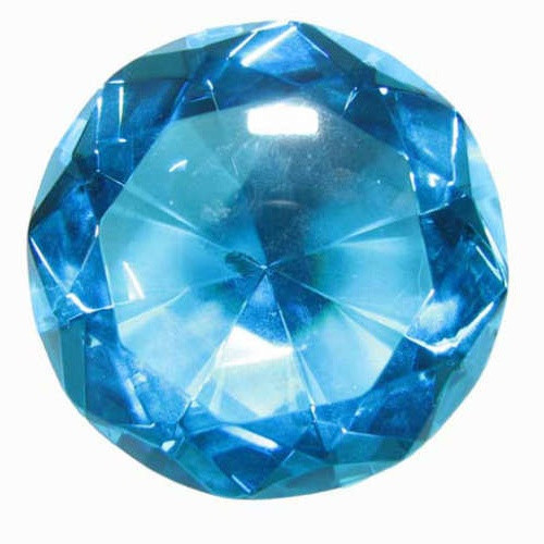 BLUE CRYSTAL GLASS GEM 3-1/2"