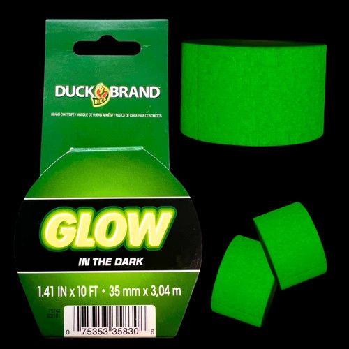 1-1/2" GLOW IN THE DARK TAPE DUCK BRAND 10' LONG