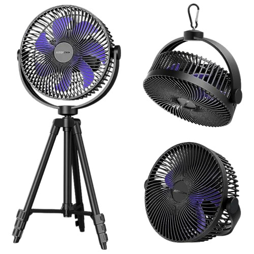 8" RECHARGEABLE PORTABLE CAMPING FAN W/TRIPOD