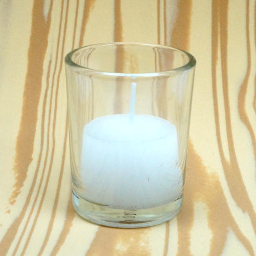 VOTIVE CANDLES AND GLASS HOLDERS SET PKG(8)