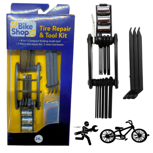 BIKE REPAIR KIT, COMPLETE TOOL 24 PC