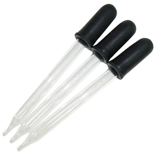 3" GLASS DROPPER WITH RUBBER BULB PKG(8)