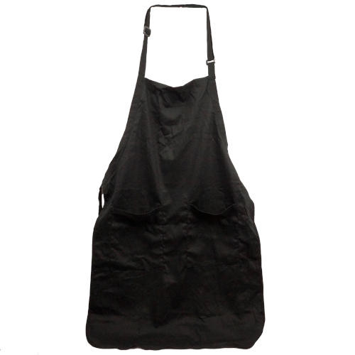 BLACK COTTON 2-POCKET APRON