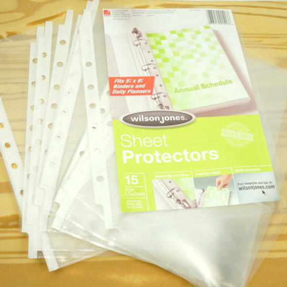 8-1/2" X 5-1/2" HOLE-PUNCHED SHEET PROTECTORS