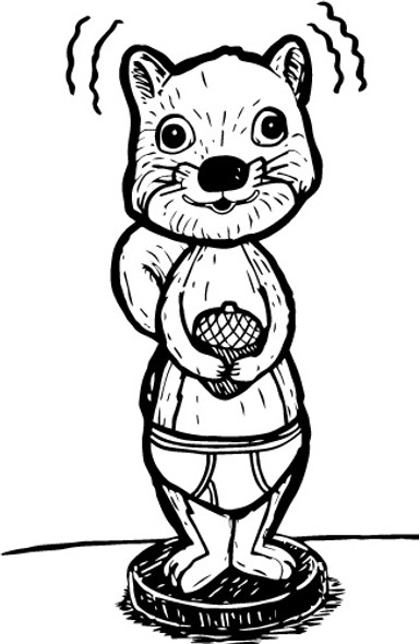 SQUIRREL IN UNDERPANTS BOBBLE DOLL