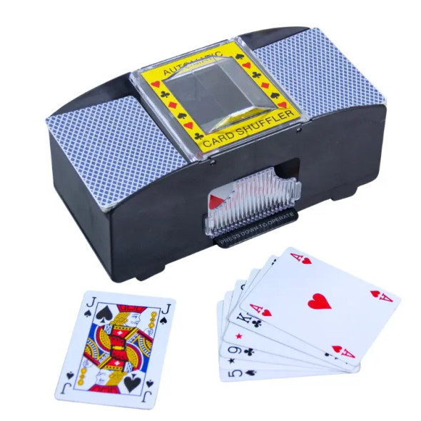 MOTORIZED DOUBLE DECK CARD SHUFFLER