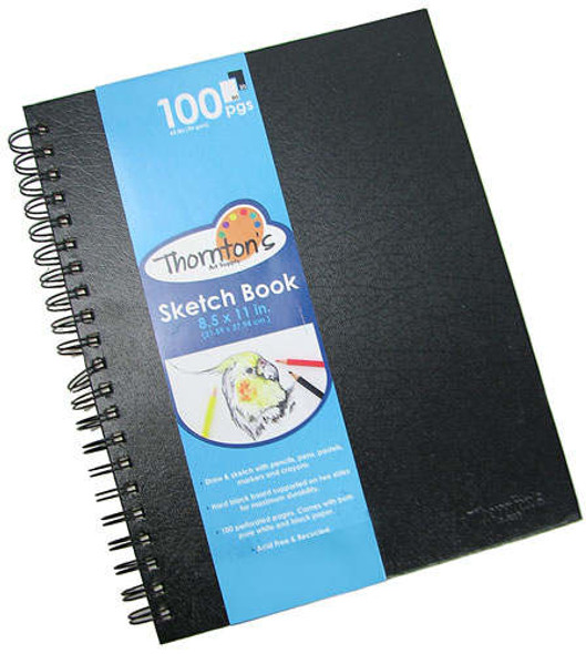 SPIRAL BOUND 8-1/2" X 11" SKETCH BOOK 100PP