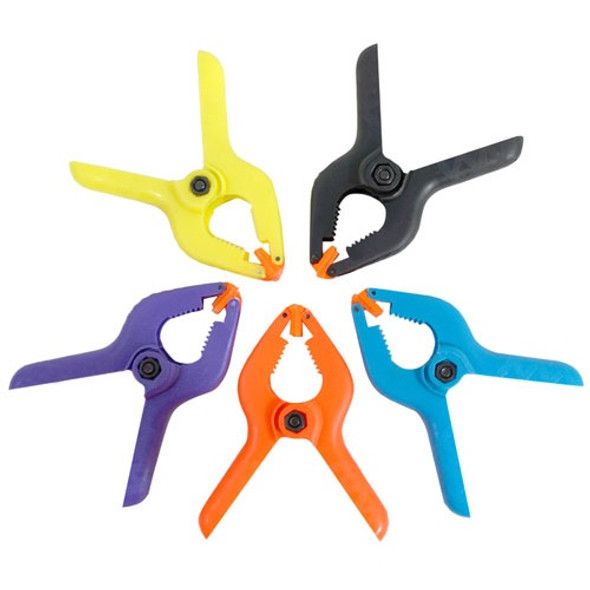 SMALL PLASTIC SPRING-LOADED CLAMPS PKG(4)