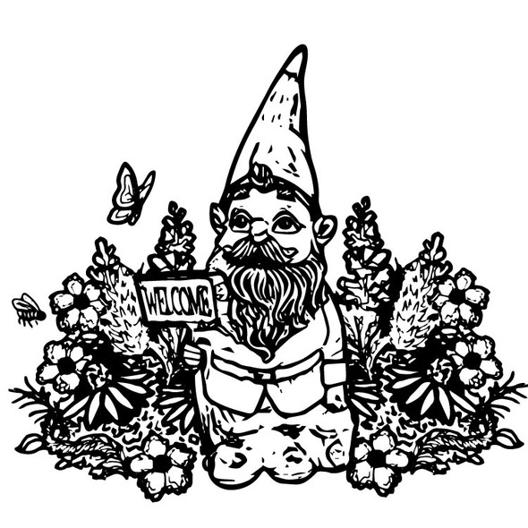 ILLUMINATED SOLAR GNOME WITH WELCOME SIGN