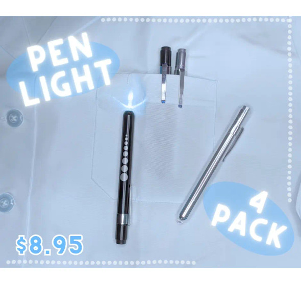 EMT PENLIGHTS WITH PUPIL GAUGE, POCKE CLIP 4-PACK