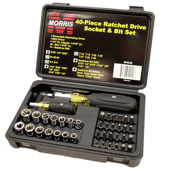 40 PIECE REVERSIBLE RATCHET SOCKET SET