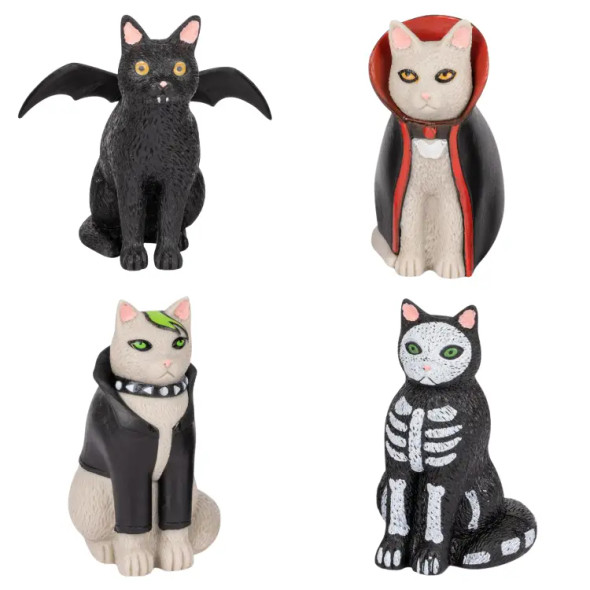 GOTH CAT FIGURES, PACK OF (2) DIFFERENT