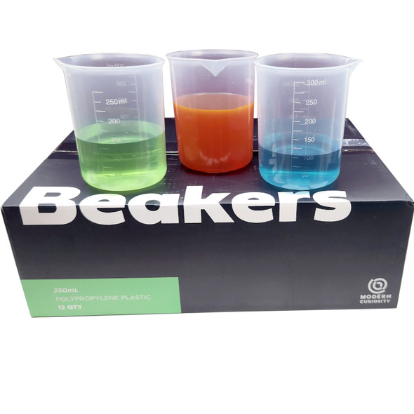 PLASTIC GRADUATED BEAKER, 250 ML POLY 12-PACK