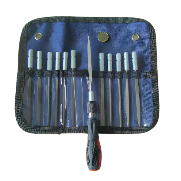 14-PIECE DIAMOND NEEDLE FILE SET WITH CR15 STEEL