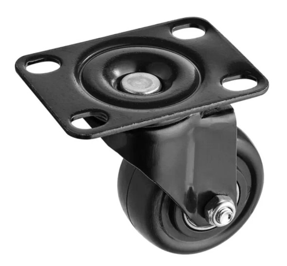 SMALL BLACK SWIVEL CASTER WITHOUT BRAKE