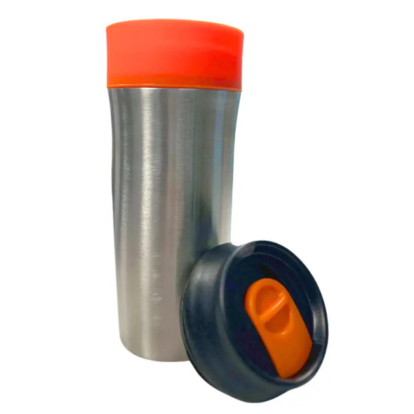 STAINLESS STEEL ORANGE TRAVEL MUG AKA TUMBLER