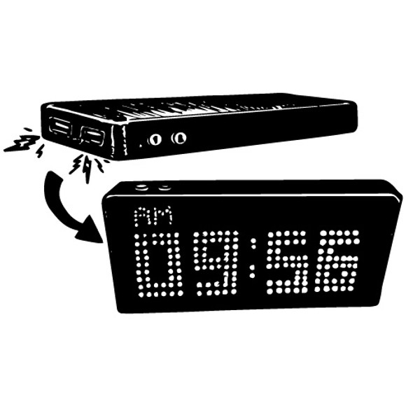 LED ALARM CLOCK/4000 MAH POWER BANK