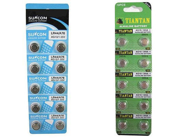 SUNCOM (10 pcs) AG4 Alkaline 1.5V Button Cell Battery Single Use