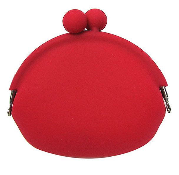 RED COIN PURSE WITH SNAP CLOSURE