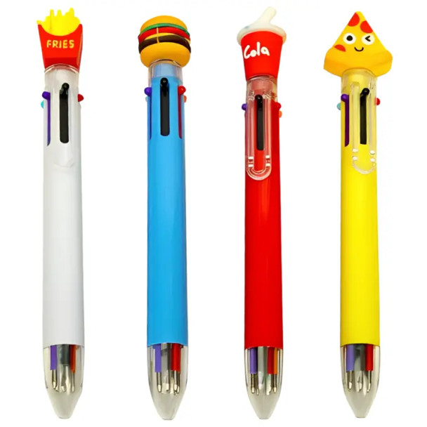 MULTI-COLOR RETRACTABLE PEN WITH FOOD TOPPER