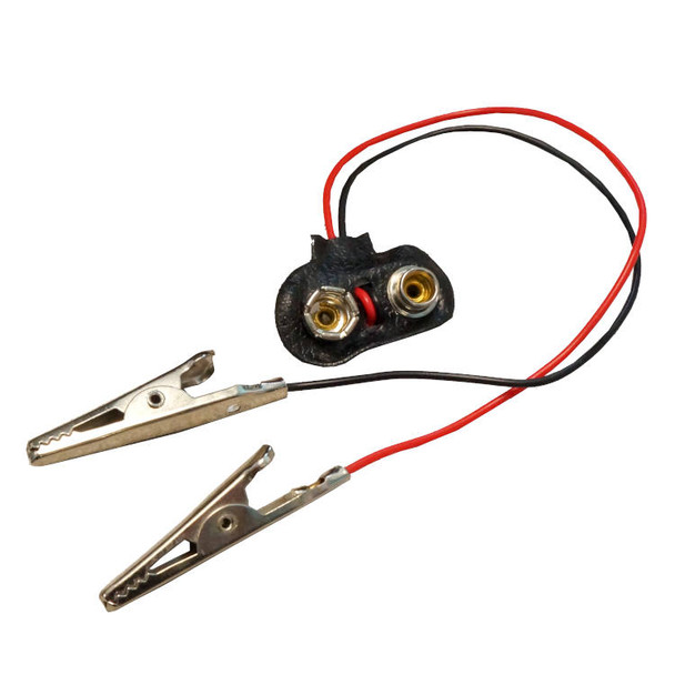 9V BATT. CLIP W/ 5.5" LEADS & ALLIGATOR PKG(4)